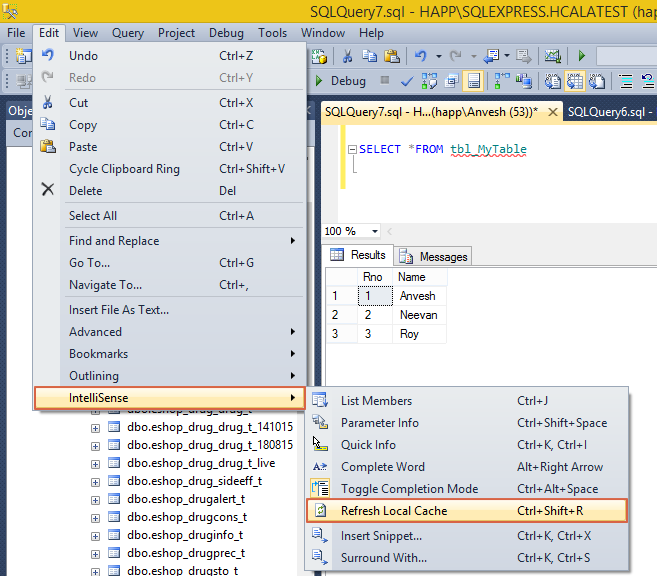 SQL Server IntelliSense Option