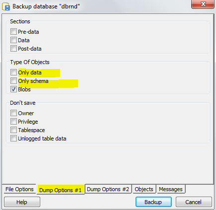 postgresql script generate pgadmin database tool using schema option data