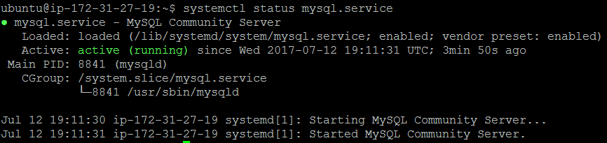 MySQL Service Status