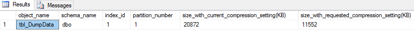 SQL Data Compression Page